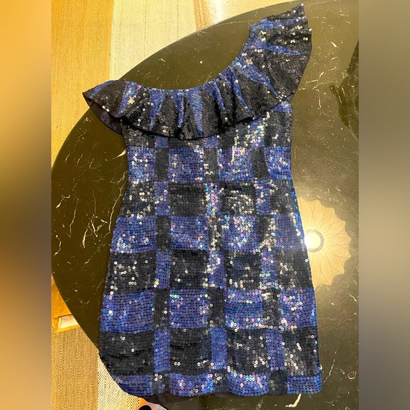 Sequin one shoulder mini dress - Picture 1 of 2